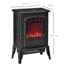 Black Electric Fireplace Stove with Realistic Flame Effect