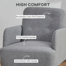 Light Grey Upholstered Armchair with Birch Wood Legs