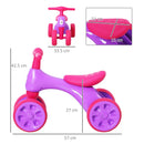 Violet Fuchsia Baby Balance Bike with Storage Bin