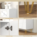 White High Gloss Sideboard with Hairpin Legs