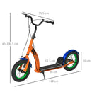 Orange Kids Kick Scooter with Adjustable Height and Dual Brakes
