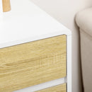 4-Drawer White and Natural Storage Chest, 80x40x79.5cm