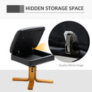 Black Swivel Recliner Armchair with Ottoman and Storage Footstool