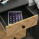 5-Drawer Grey Storage Cabinet with Metal Handles