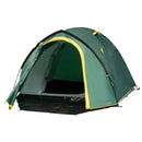 2-Person Waterproof Dome Camping Tent with Large Windows in Green and Yellow