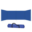Portable Blue Camping Windbreak with Steel Poles, 620cm x 150cm