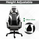 Grey Ergonomic Gaming Chair with Footrest and Lumbar Support