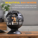 Black Globe Tabletop Bioethanol Fireplace with Lid