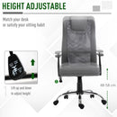 Grey Mesh & PU Leather Office Swivel Chair with Adjustable Height