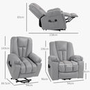Charcoal Grey Massage Recliner with Heat and Eight Massage Points
