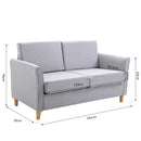 Grey Linen Two-Seater Sofa