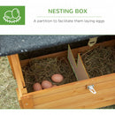 Yellow Wooden Chicken Coop with Run and Nesting Box - 180 x 92 x 78 cm