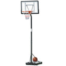 Adjustable Black Freestanding Basketball Hoop with Backboard and Wheels