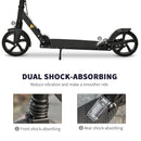 Blue Folding Kick Scooter with Adjustable Height and Dual Brake