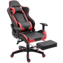 Red Black High-Back Gaming Chair with Footrest