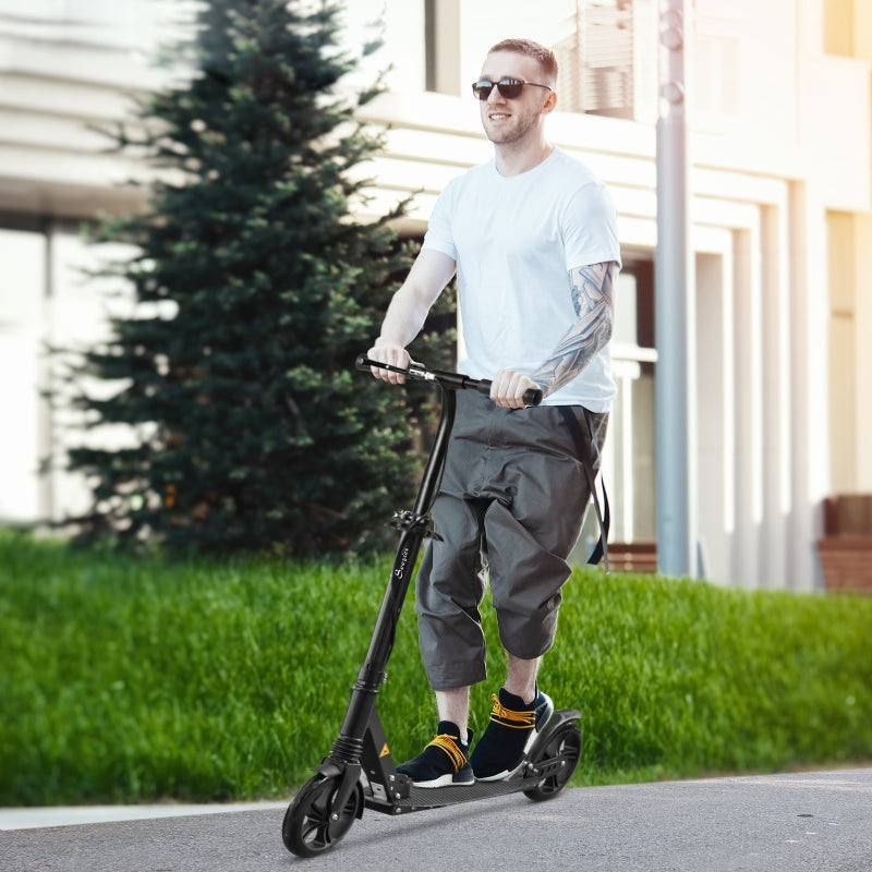 Blue Folding Kick Scooter with Adjustable Height and Dual Brake