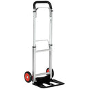 Aluminium Folding Sack Truck with Telescoping Handles, Trolley on Wheels - 90kg Capacity (Silver)