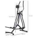 Black Air Walker Glider Cross Trainer with LCD - Home Gym Fitness Machine