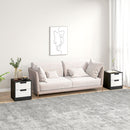 Modern Black Two-Drawer Bedside Tables Set