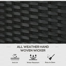 Black Rattan Outdoor Storage Box with Shoe Layer