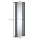 Grey 180 x 60cm Mirror Space Heater for Home - Quick Warm-up Radiator
