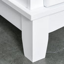 White Kitchen Storage Cabinet with Glass Doors and Drawers