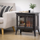 Black Electric Fireplace Heater with LED Flame Effect