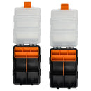 4-Piece Black and Orange Plastic Tool Storage Boxes with Dividers and Locking Lids