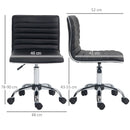 Black Mid-Back Swivel Office Chair with Armless Design