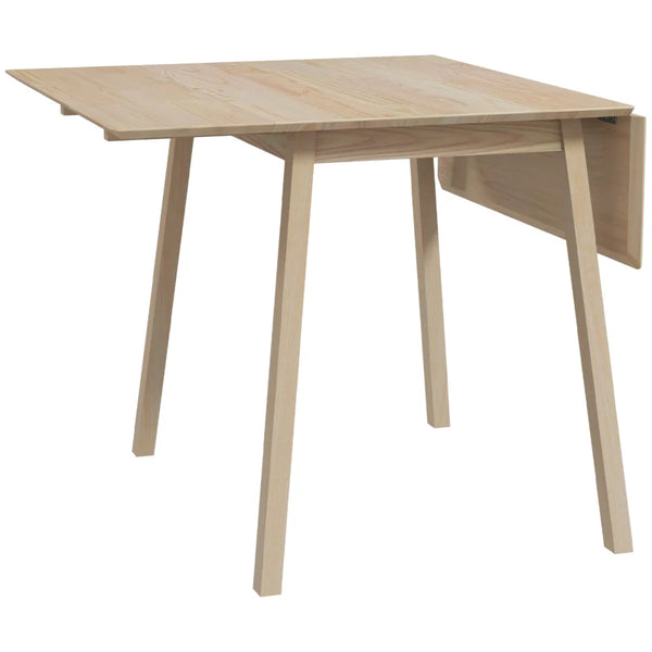 Natural Finish Wooden Drop Leaf Table - 4 Seater