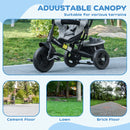 Grey 6-in-1 Kids Trike with Push Handle, Canopy, Safety Belt, Storage & Brake