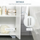 White Bathroom Storage Cabinet with 3 Tier Shelves