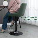 Green Retro Adjustable Bar Stools Set of 2 with Swivel Seat