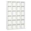 White Wooden Media Storage Shelf with Adjustable Shelves, 89 x 130.5 cm