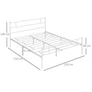Metal King Bed Frame with Headboard, Footboard, and Storage - Black