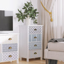 Modern White 4-Drawer Dresser with Metal Handles