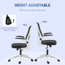 Black & White Mesh Office Chair with Flip-Up Arms
