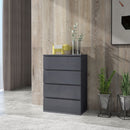 Modern Dark Grey 4-Drawer Chest of Drawers for Bedroom Storage