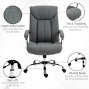 Grey Linen Home Office Chair with Adjustable Height & Swivel Wheels