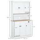 Modern White Kitchen Storage Cabinet with Countertop, Drawer, and Doors