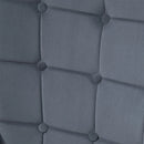 Dark Grey Velvet Armchair Set with Ottoman - Modern Steel Legs Accent Chair for Living Room, Bedroom