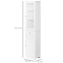 White Bathroom Storage Cabinet with 3-Tier Shelf Drawer