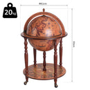 Retro Style Globe Shaped Mini Bar Drink Cabinet - Black