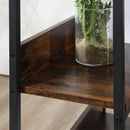 Brown 4-Tier Storage Computer Desk with Bookshelf, Metal Frame - 120 x 70 x 120cm