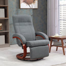 Grey Manual Reclining Swivel Chair with Footrest