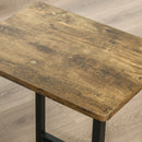 Rustic Brown Industrial Bar Stools, Set of 2 Kitchen Breakfast Chairs with Footrest