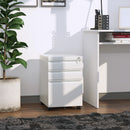 White 3-Drawer Lockable Metal File Cabinet for Letter A4 Legal Size