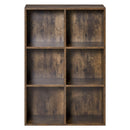 Rustic Brown Cubic Bookcase Shelves - Study, Living Room, Office Storage