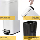 5L White Steel Compact Bin with Quiet-Close Lid