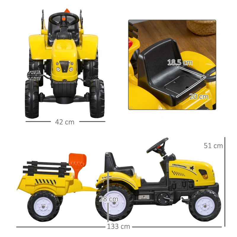Red Pedal Go Kart with Trailer & Tools for Kids